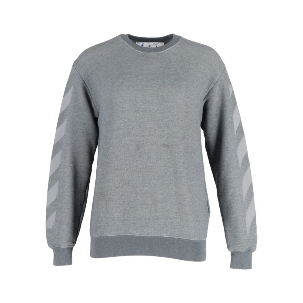 Off-White Arrows Crewneck Sweatshirt in Grey Cotton
